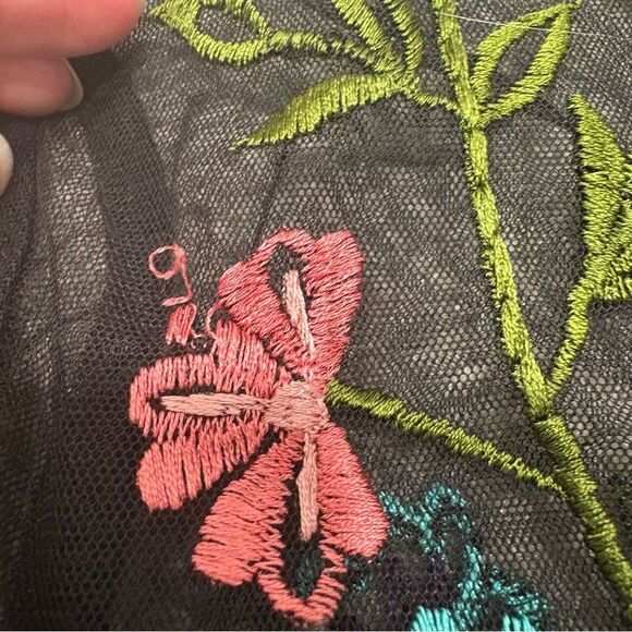 eShakti Floral Embroidery Illusion Tulle and Dupioni Dress Size XL estimated - Picture 11 of 12